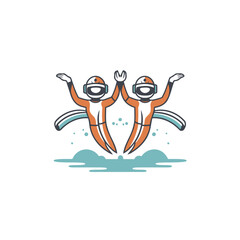 Scuba diving vector logo design template. Snorkeling icon.