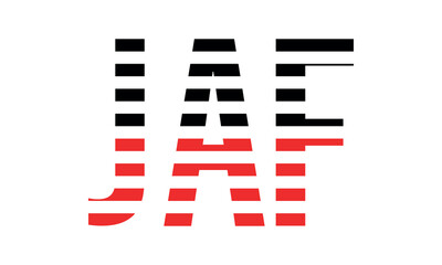 JAF three initial letter iconic line negative space minimal logo design vector template. monogram, abstract, wordmark, business, typography, minimalist, brand, company, flat, modern, unique, simple