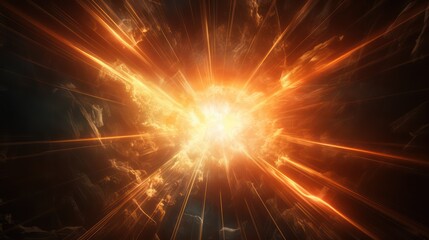 spark burst in an orange abstract space background