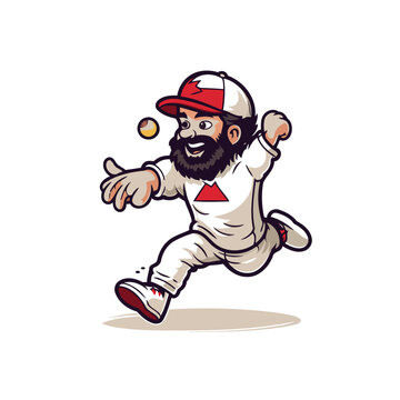 Cartoon baseball player. Vector illustration of a cartoon baseball player.
