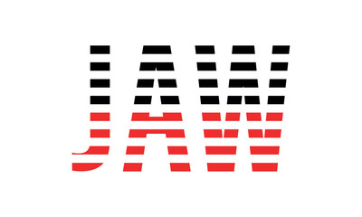 JAW three initial letter iconic line negative space minimal logo design vector template. monogram, abstract, wordmark, business, typography, minimalist, brand, company, flat, modern, unique, simple