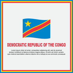 Democratic Republic Of The Congo Flag Background Design Template. Democratic Republic Of The Congo Independence Day Banner Social Media Post. Banner