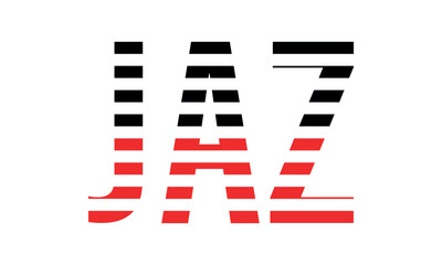 JAZ three initial letter iconic line negative space minimal logo design vector template. monogram, abstract, wordmark, business, typography, minimalist, brand, company, flat, modern, unique, simple