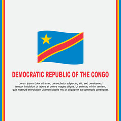 Democratic Republic Of The Congo Flag Background Design Template. Democratic Republic Of The Congo Independence Day Banner Social Media Post. Cartoon