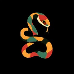 wild snake design logo with a minimalistic and vector-style aesthetic
