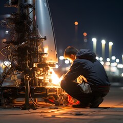 welder at work in a factory
