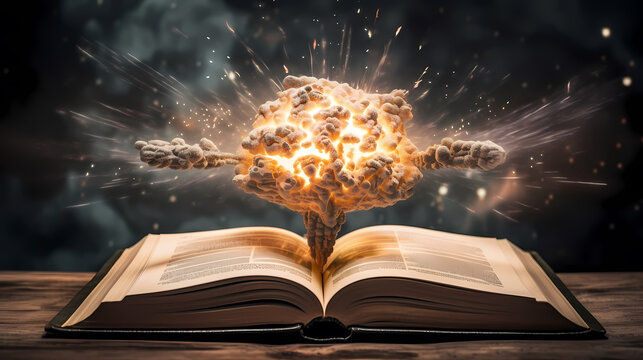 Abstract human brain or light bulb, creative PPT background