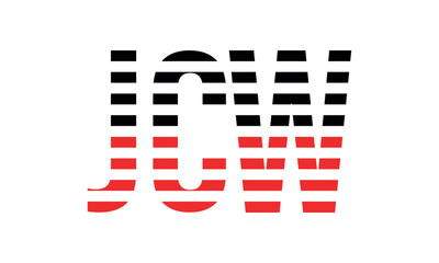 JCW three initial letter iconic line negative space minimal logo design vector template. monogram, abstract, wordmark, business, typography, minimalist, brand, company, flat, modern, unique, simple