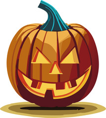 jack o lantern halloween pumpkin cartoon vector illustration icon