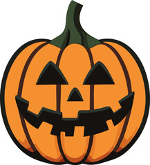 jack o lantern simple halloween cartoon pumpkin vector icon
