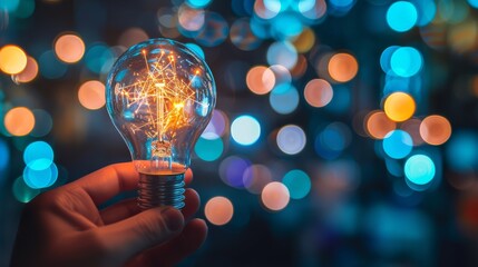 Illuminate your projects with the brilliance of innovation! A vivid representation capturing the essence of creativity, genius, and visionary brainstorming through an illuminated light bulb concept