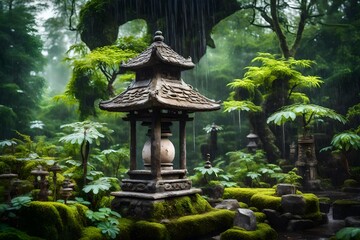 japanese temple in garden