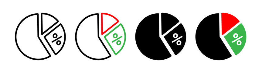 Data Reporting Line Icon. Statistical Analysis Icon in Black and White Color.
