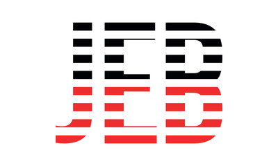 JEB three initial letter iconic line negative space minimal logo design vector template. monogram, abstract, wordmark, business, typography, minimalist, brand, company, flat, modern, unique, simple