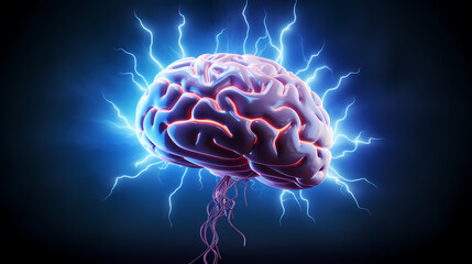 Creative human brain concept, creative light bulb background