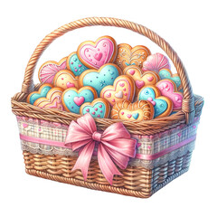Fototapeta na wymiar Cute Cookies, Cookies Valentine Png, Valentines Day, Sweet Cookies, PNG Digital Download