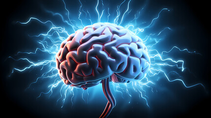Abstract human brain or light bulb, creative PPT background