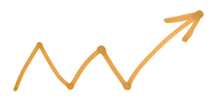 Orange arrows isolated on transparent background