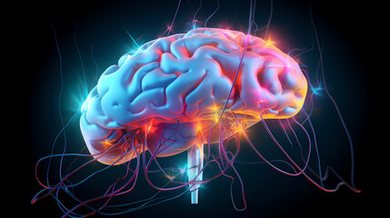 Abstract human brain or light bulb, creative PPT background