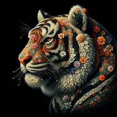 Flower Tiger, AI Generative