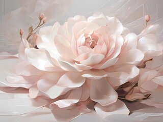 A delicate flower blooms on the original fabric. The petals open elegantly