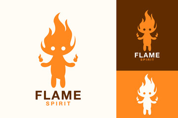 Flame Spirit Fantasy Creature Logo Design