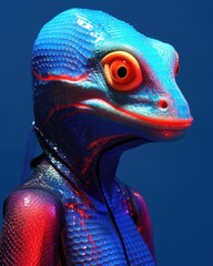 Reptiloid humanoid. Portrait of a lizard woman - 726546427