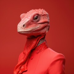 Reptiloid humanoid. Portrait of a lizard woman - 726546445