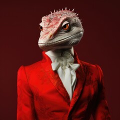 Reptiloid humanoid. Portrait of a lizard woman - 726546475