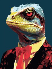 Reptiloid humanoid. Portrait of a lizard woman - 726546477