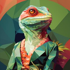 Reptiloid humanoid. Portrait of a lizard woman - 726546631