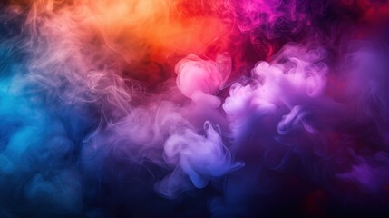 Obraz na płótnie Canvas Colorful smoke cloud in front of dark background.