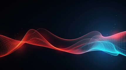 Advanced wave drawing. Abstract Neon Light, abstract color background, nightclub empty room interior, Technology. Harmony