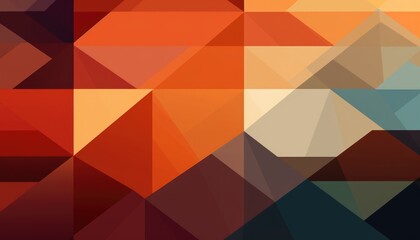 Obraz premium Harmony of Shapes: Geometric, Triangle Background in Earth Colors