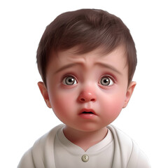 baby boy with sad facial expression png image