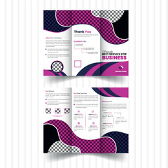 Modern Vector Colorful Business Trifold Brochure Design Template 