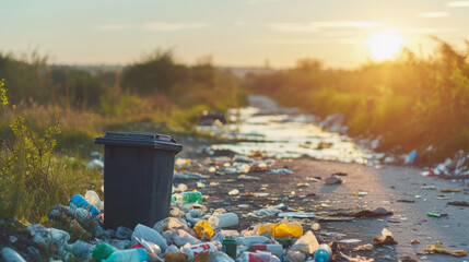 Fototapeta premium Garbage in the street