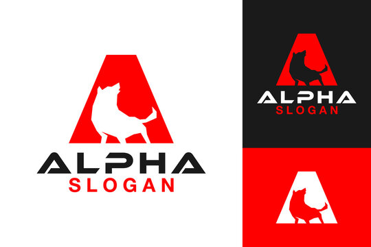 Letter A Alpha Wolf Logo Design