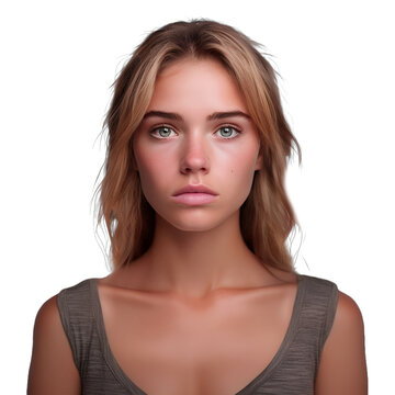 woman with sad facial expression png image