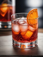 Photo Of Watercolor Illustration Of Negroni Cocktail With Orange On White