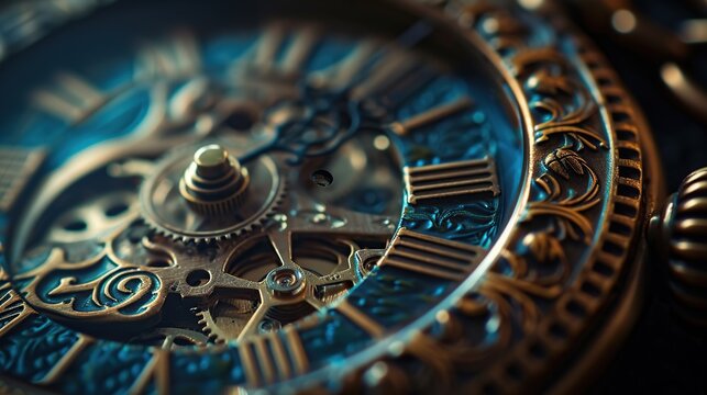 Aged pocket watch great for design backdrop. generative AI