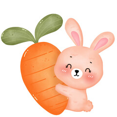 rabbit with carrot illustration