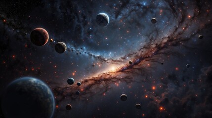 Naklejka premium planets in space