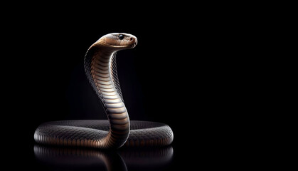 close up of a black cobra 