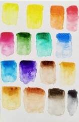 Strokes of watercolor paints