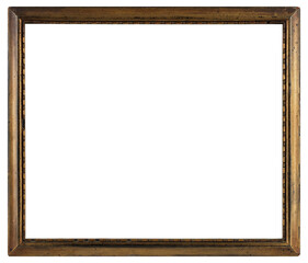 Narrow old picture frame in PNG format on a transparent background.