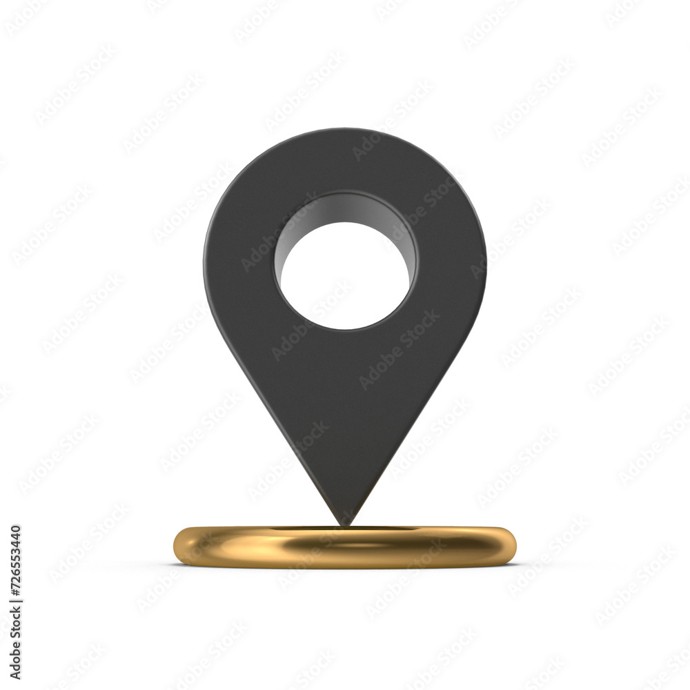 Poster 3d png map pointer, location map icon, black texture, black location pin or navigation, web location