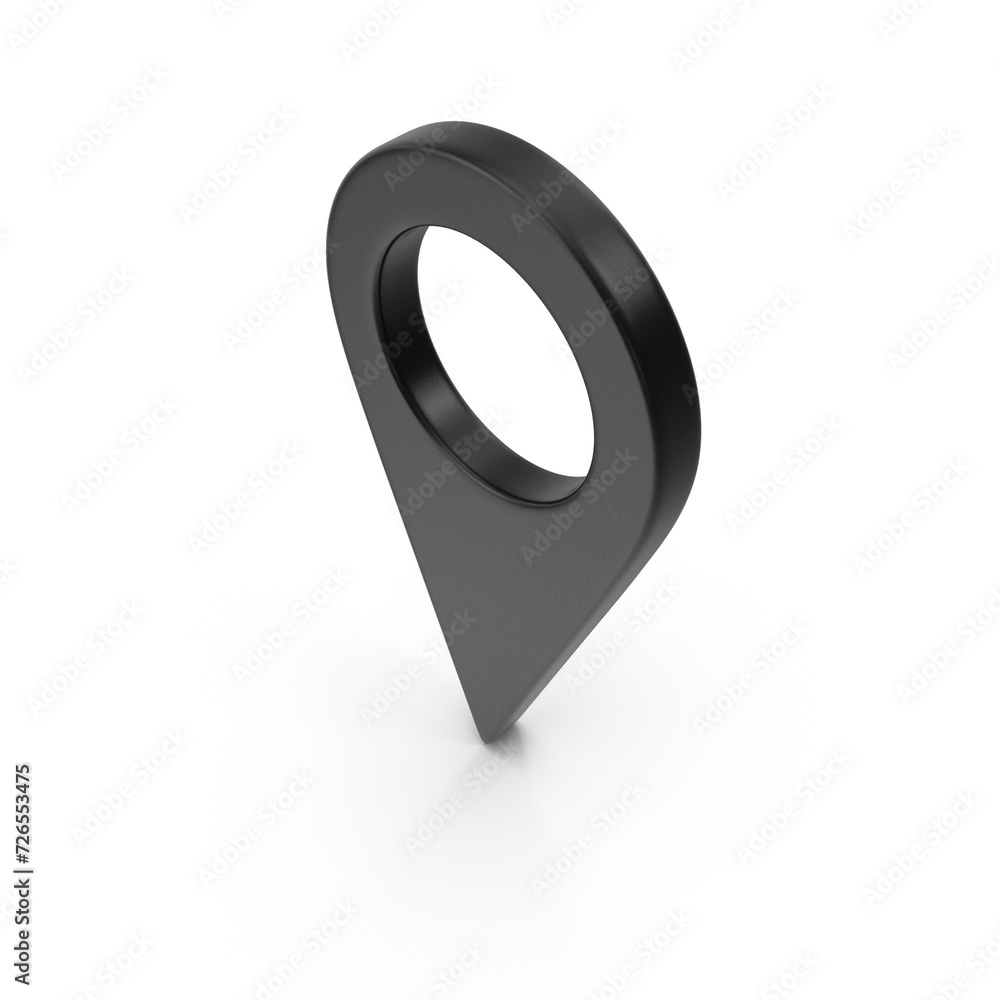 Poster 3d png map pointer, location map icon, black texture, black location pin or navigation, web location