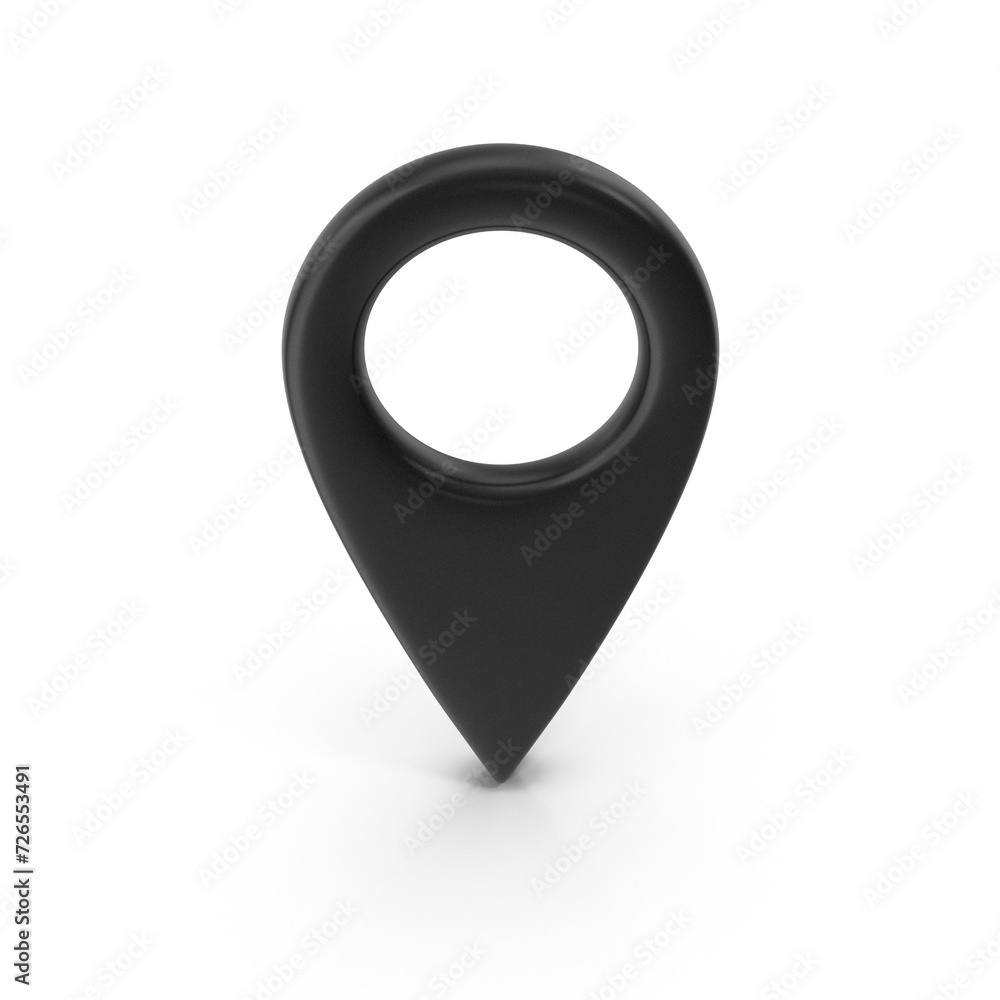 Poster 3d png map pointer, location map icon, black texture, black location pin or navigation, web location