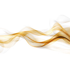 Abstract golden wires in the air wave smoke, gold wave on transparent png.	
